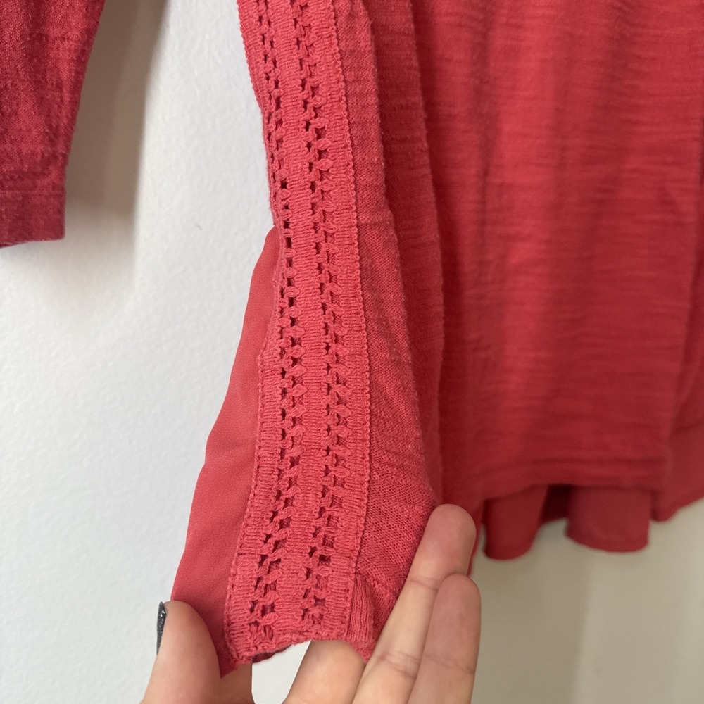 Coral Loft Top Small Business Casual Cottagecore Country Club‎ Vibe 3/4 Sleeve - Picture 5 of 7